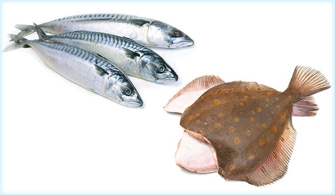 Mackerel និង flounder - ត្រីដែលបង្កើនថាមពលបុរស
